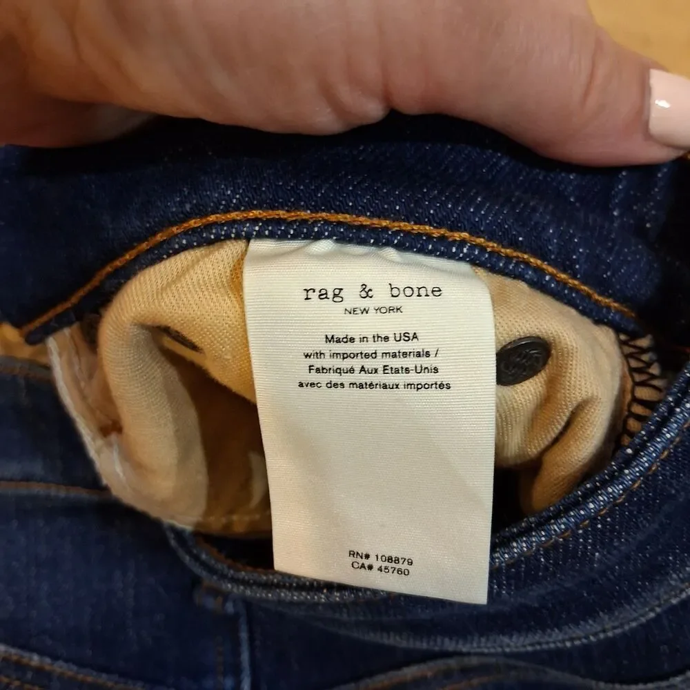 NWT Rag & Bone Hayden Denim Mini Skirt Magnus Indigo Raw Hem Blue Jean Size 26